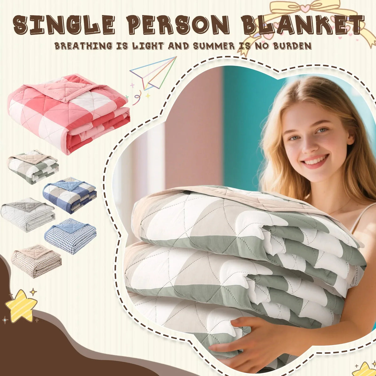 Summer Cooling Comforter | Soft Breathable All-Season Quilt