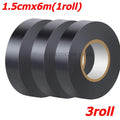 Black PVC Electrical Insulating Tape 6m Roll – 600V Rated