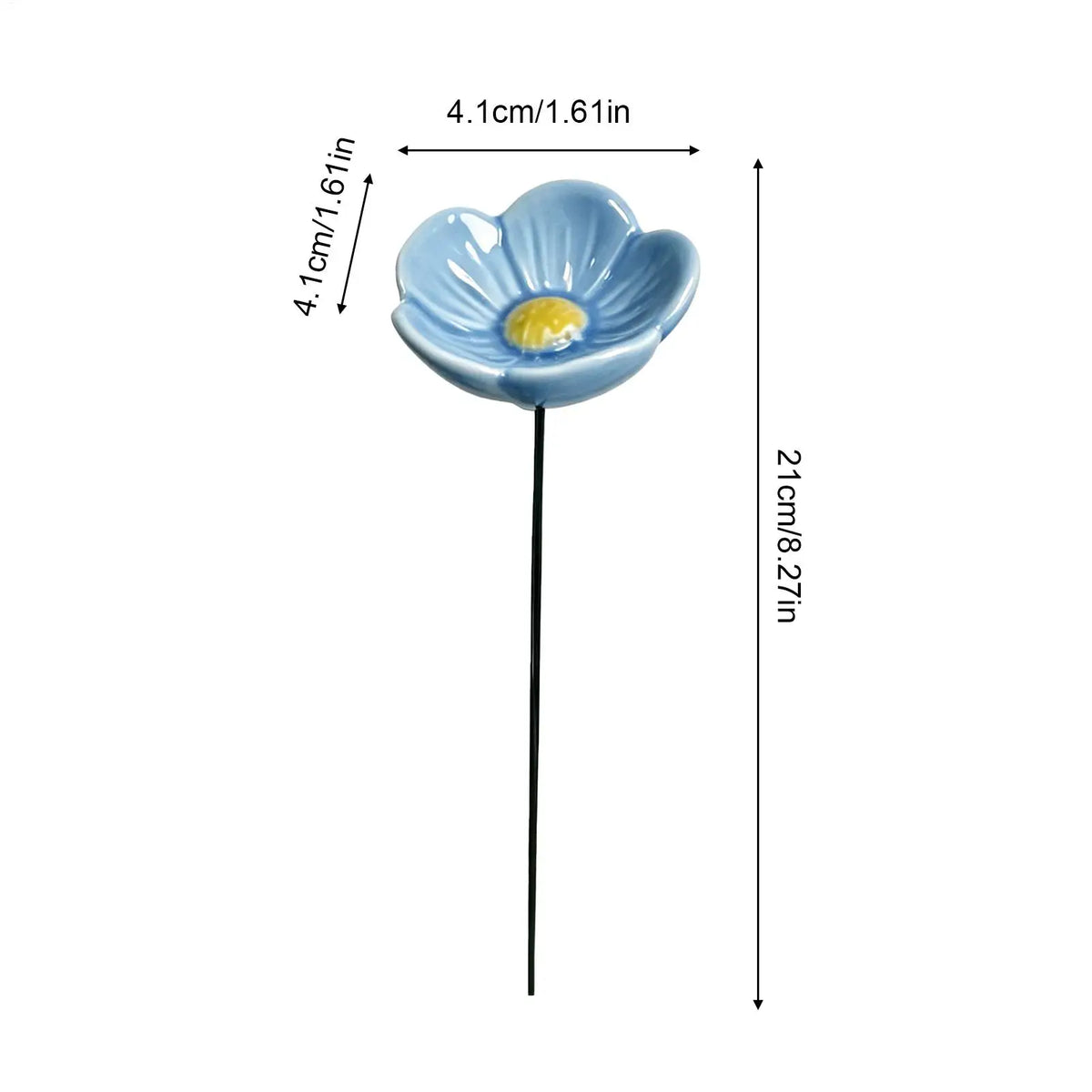 Ceramic Flower Bee Watering Station Garden Stake | Bird Bath