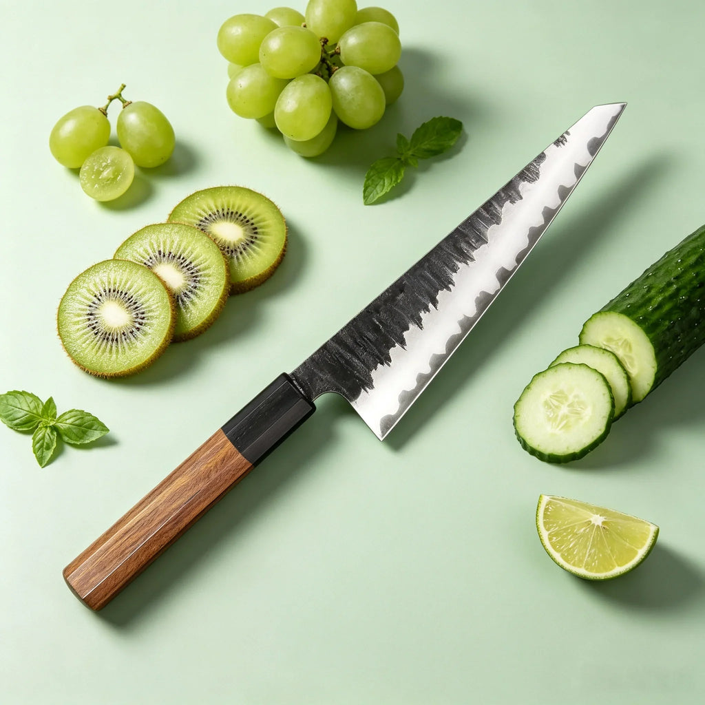 Japanese Kiritsuke Chef Knife – Clad Steel & Wood Handle