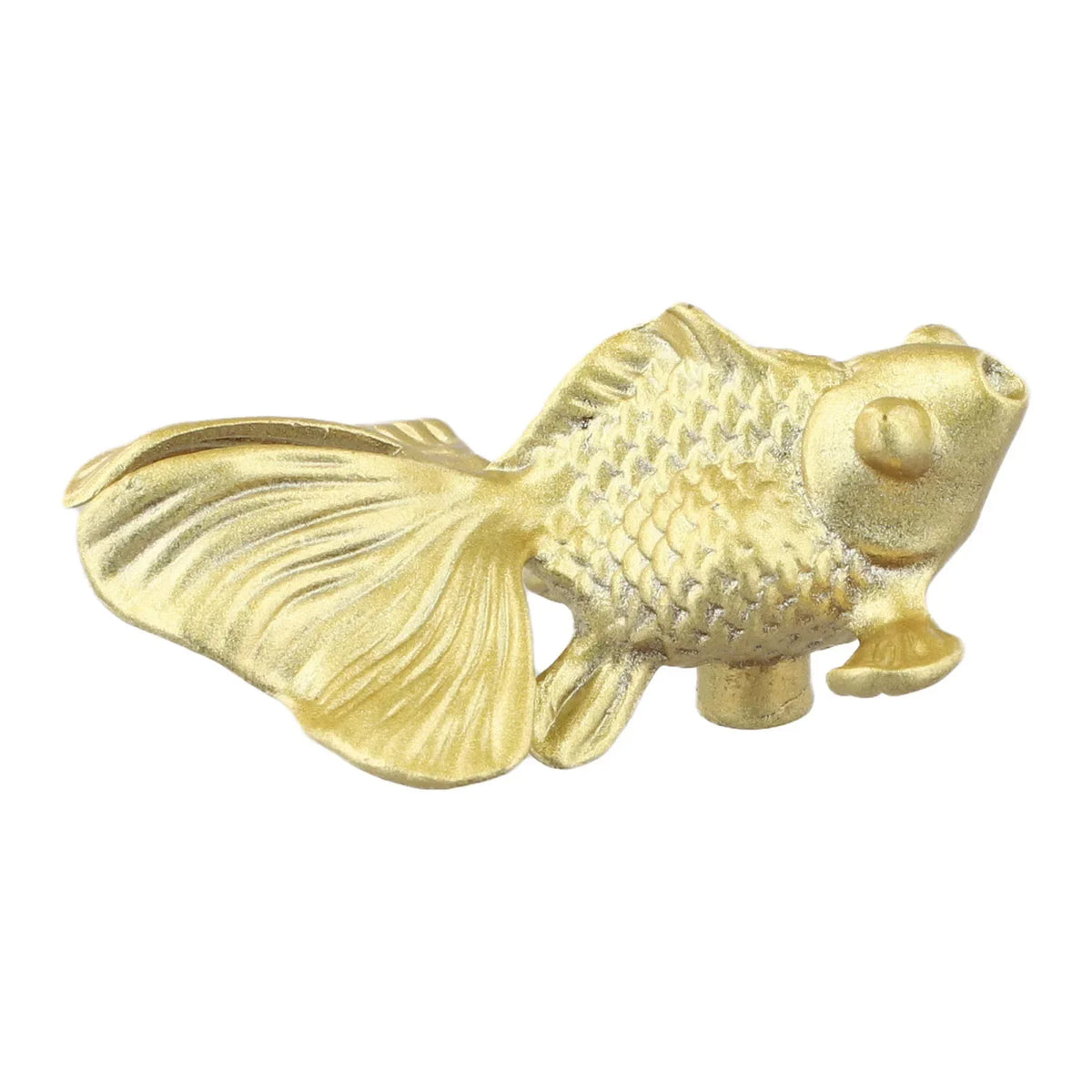 Gold Goldfish Solid Brass Cabinet Drawer Knob | Decorative Pull