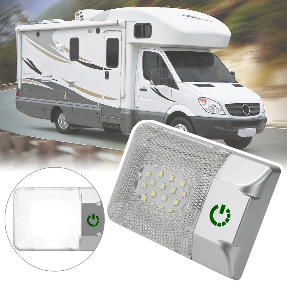 12V LED Dome Light for RV & Camper | Touch Dimmer Ceiling Lamp