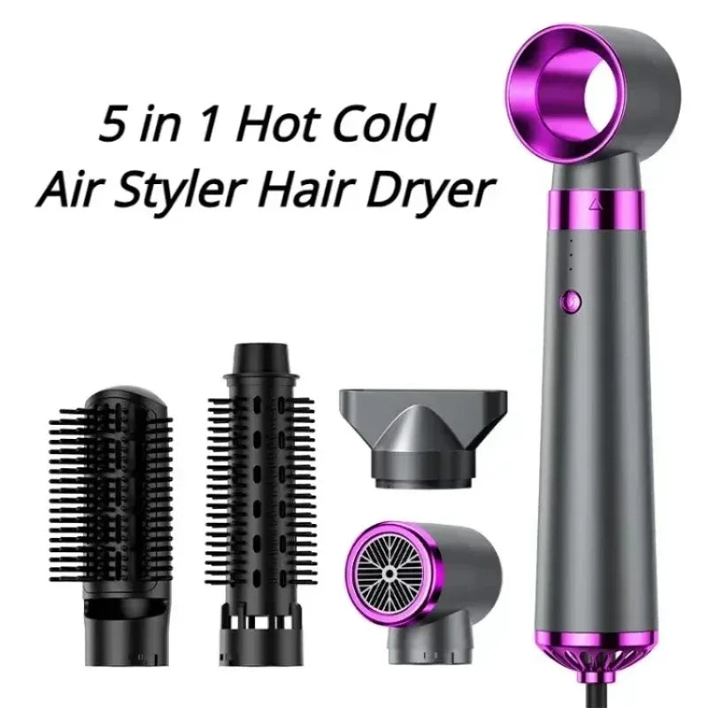 5-in-1 Negative Ion Hair Dryer Styler Straightener Curler