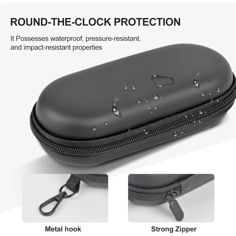 Double Mirror Box Zipper Closure Clip Portable Eyewear Storage 2
