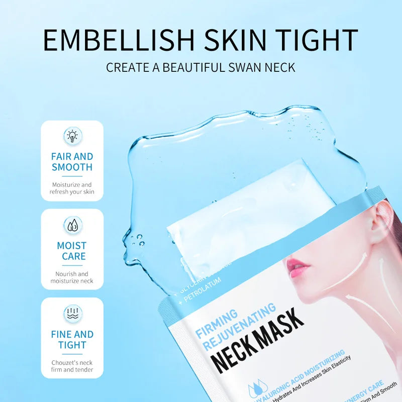 SADOER Hyaluronic Acid Collagen Neck Mask – Firm & Brighten