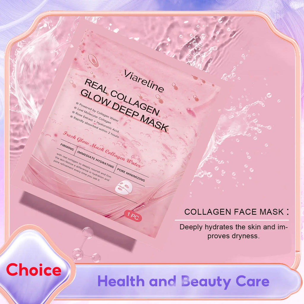 Collagen & Hyaluronic Acid Sheet Mask – Hydrate, Lift & Brighten