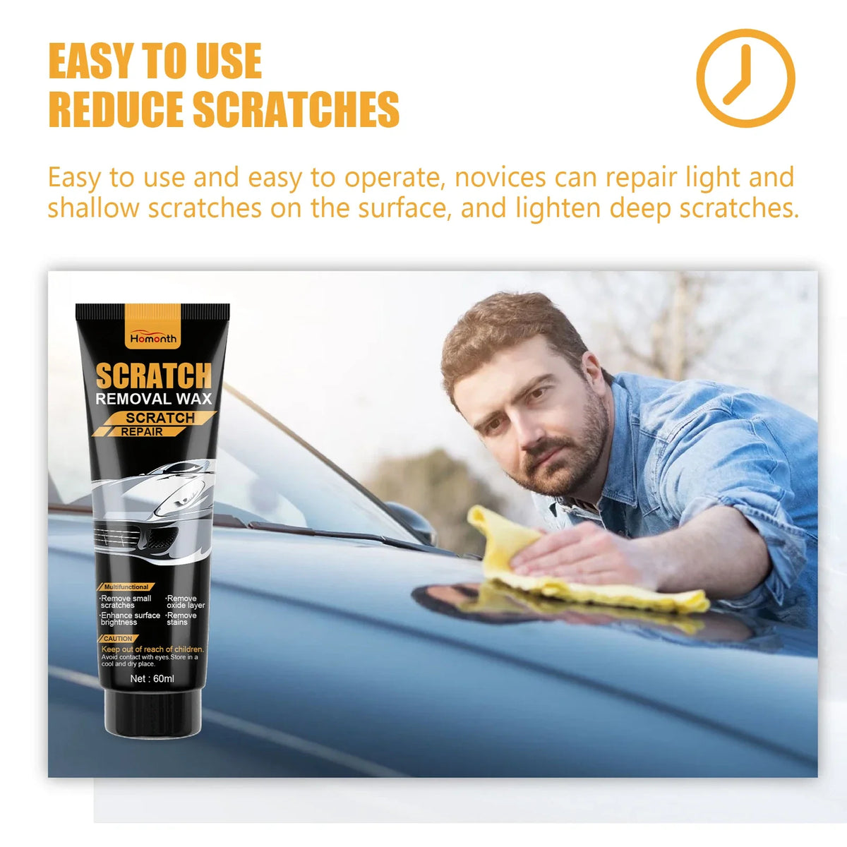 Homonth Car Scratch Repair Cream – Polish & Restore Paint Gloss