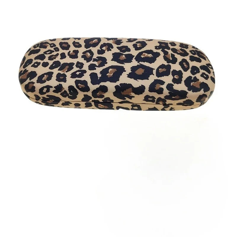 Luxury Leopard Print Metal Glasses Case Durable Stainless Steel