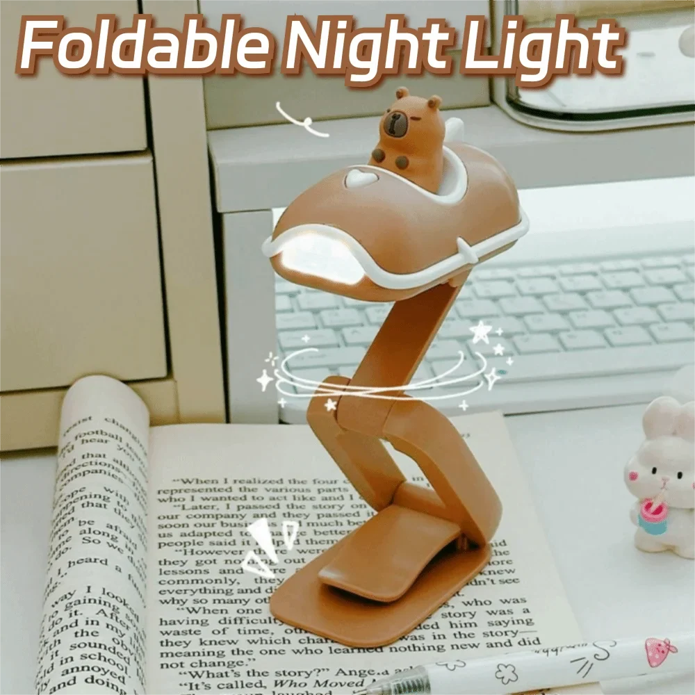 Capybara LED Book Light – Foldable Portable Night Lamp