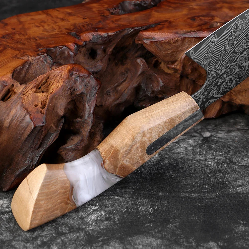 XITUO 7" Japanese Nakiri Knife – Damascus Steel Vegetable Cleaver