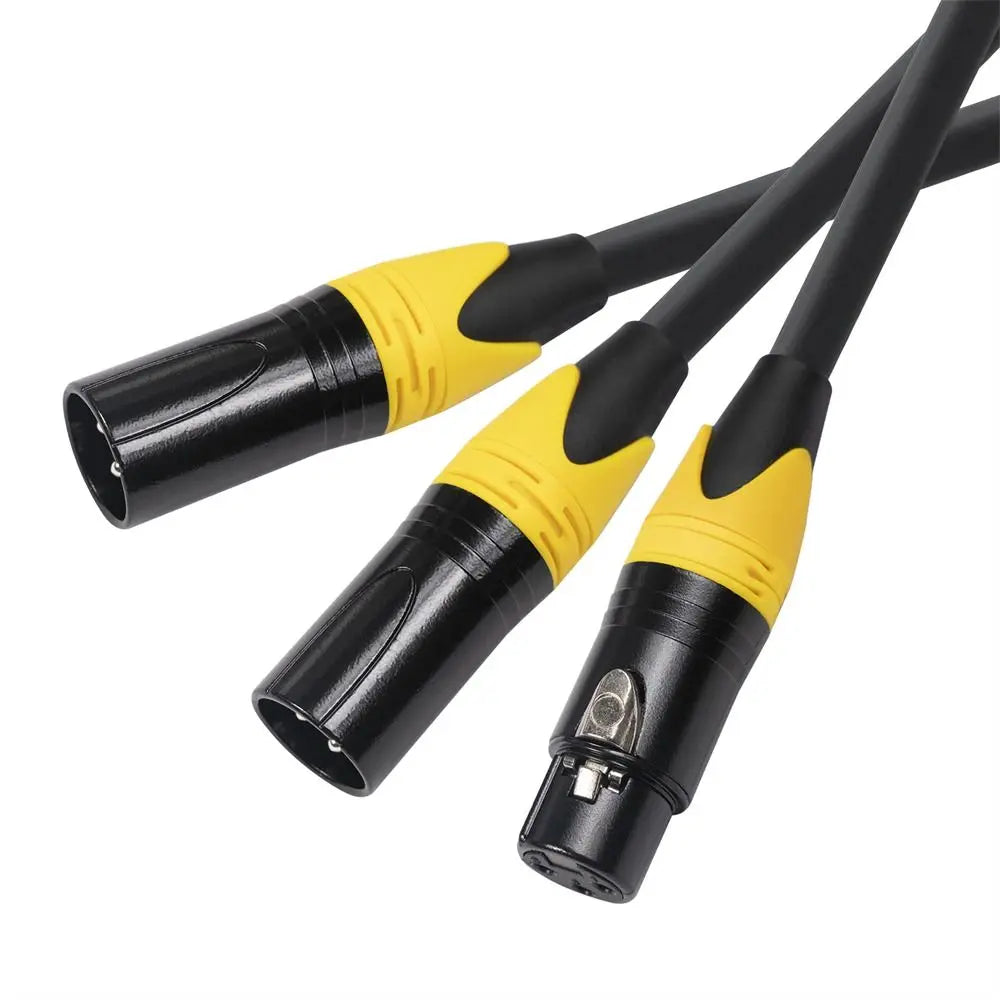 XLR Y Splitter Cable | 1 Female to 2 Male 3-Pin Audio Signal