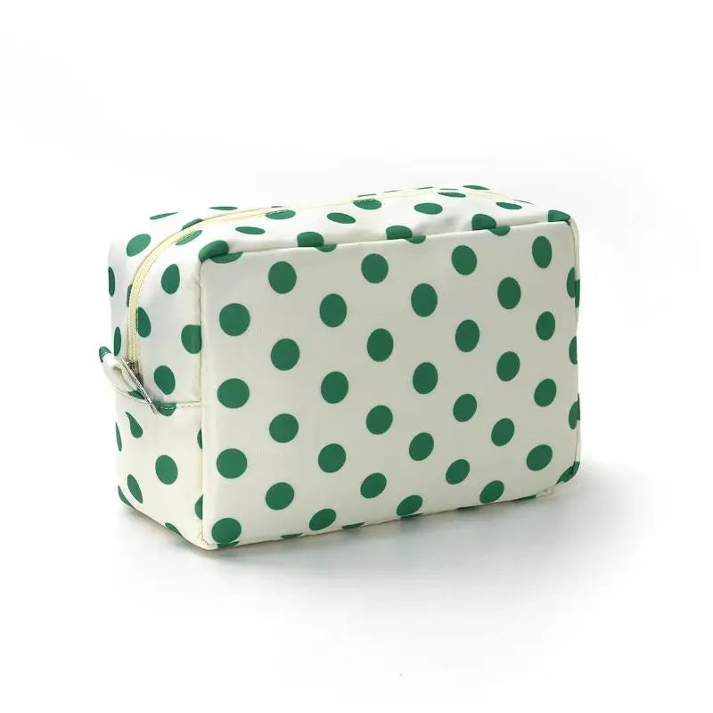 Polka Dot Waterproof Makeup Bag | Travel Toiletry Organizer