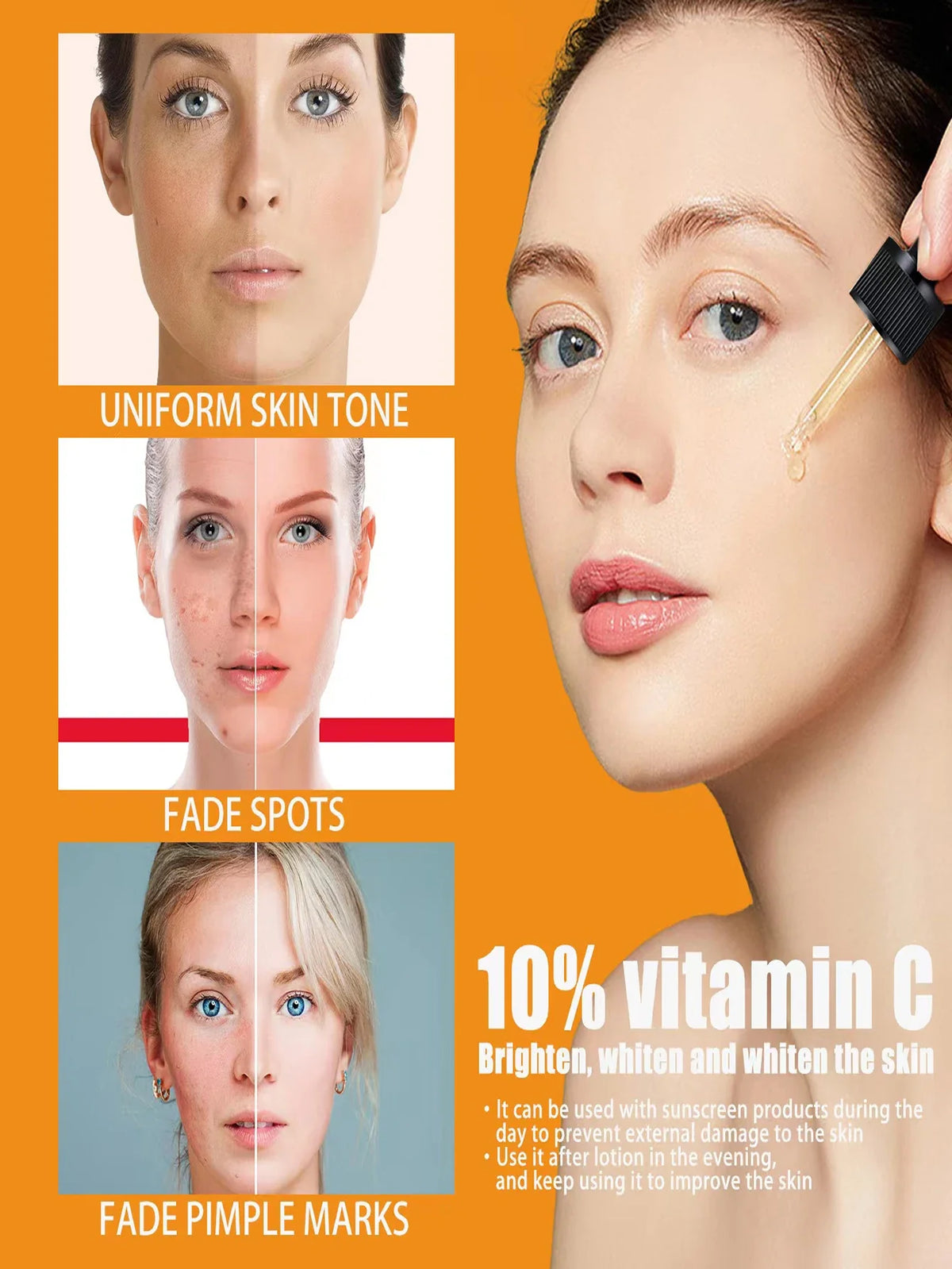 Vitamin C Face Serum – Hyaluronic Acid, Dark Spot & Brightening