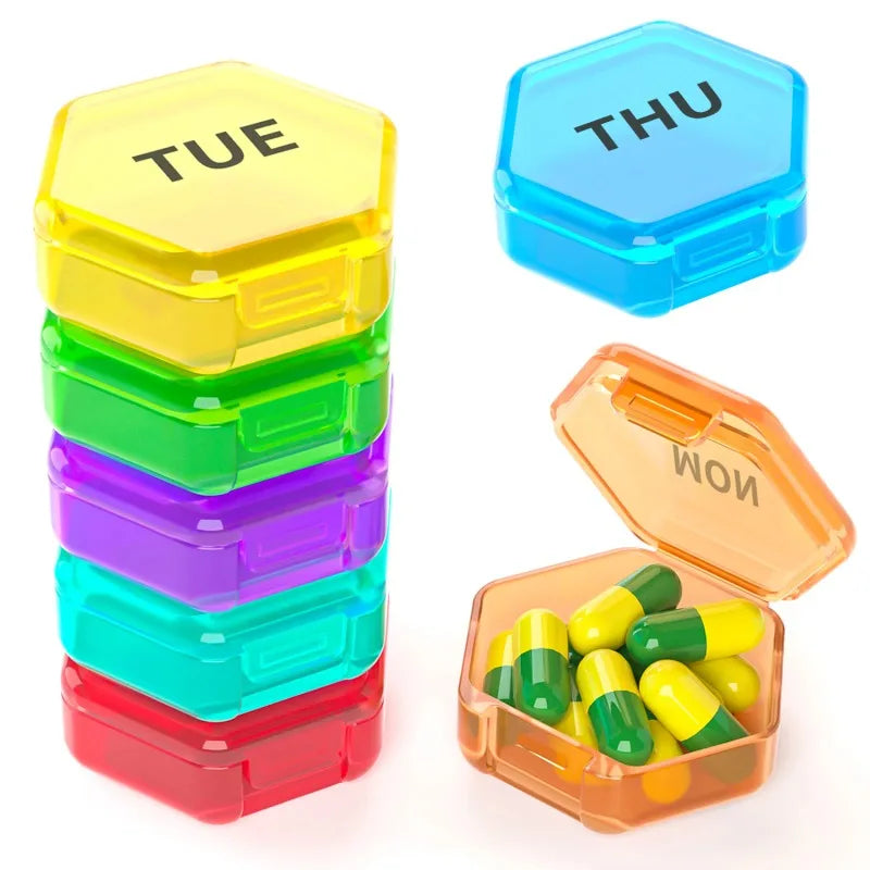 Weekly Pill Organizer 7 Day Small Box Portable Travel Container Daily