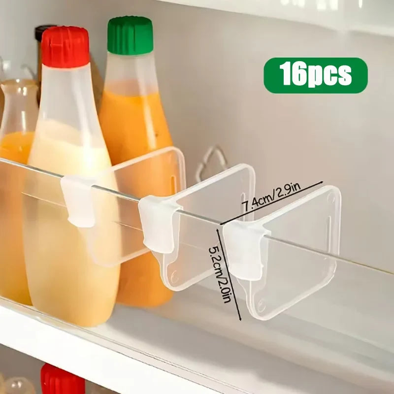 Clear Adjustable Fridge Organizer Dividers – Set of 8/16/24