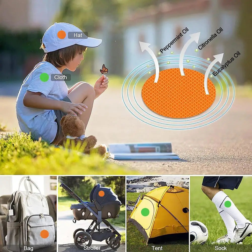 60-Pack Natural Mosquito Repellent Patches – DEET-Free Stickers