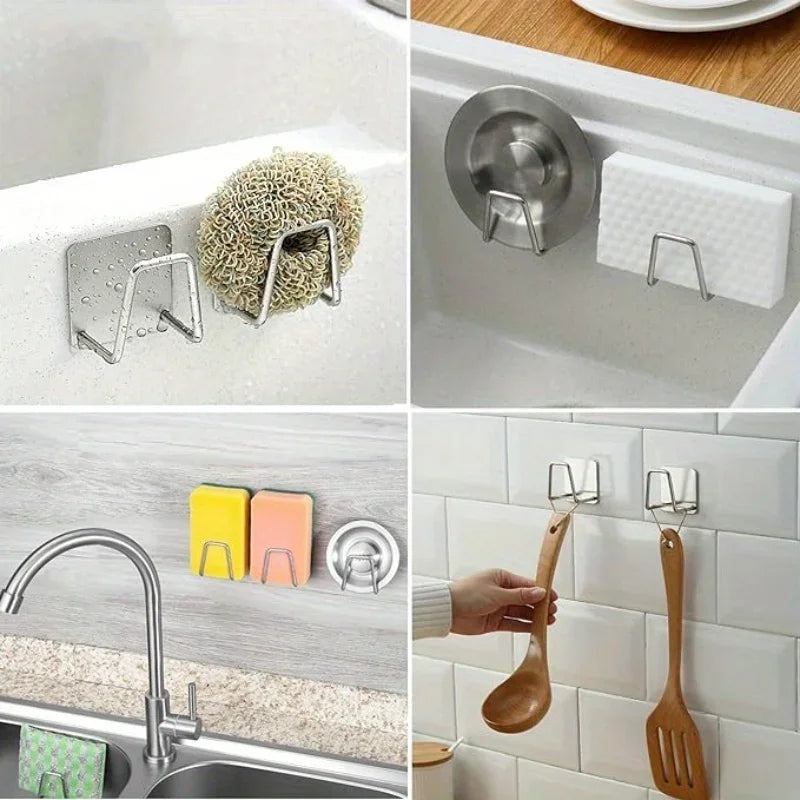 Stainless Steel Sponge Holder | Self-Adhesive Sink Organizer