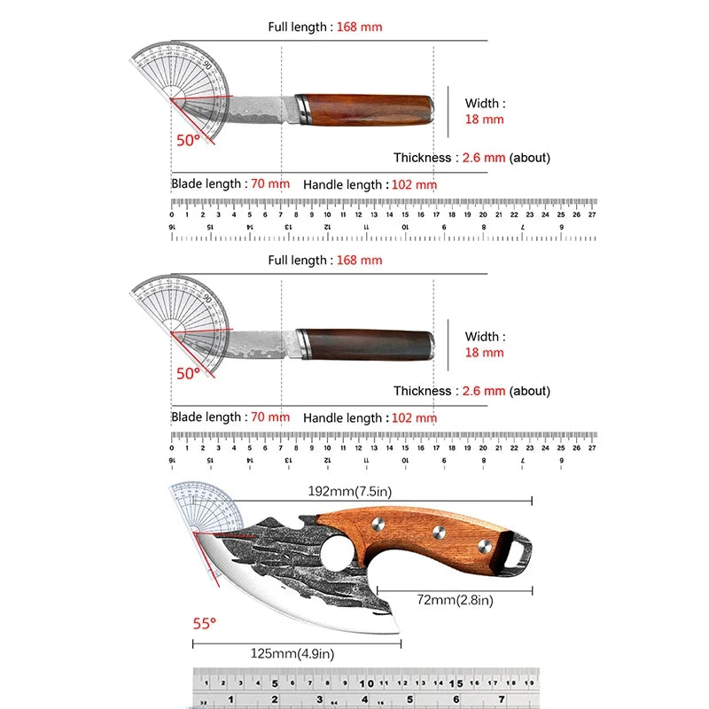 Damascus Steel Boning Knife – Wood Handle Chef Knife