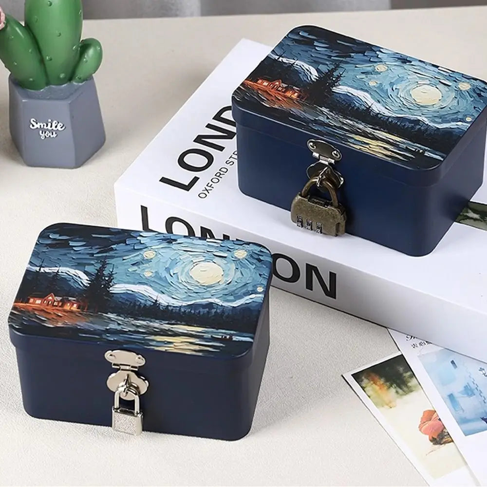 Large Storage Box Metal Material Private Password Lock Desktop