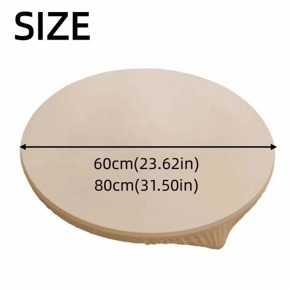 PU Leather Waterproof Stretch Round Tablecloth 60/80cm