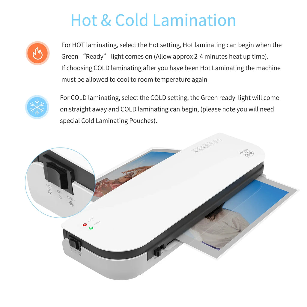 OSMILE SL289 A4 Desktop Laminator | Hot & Cold, 9-Inch