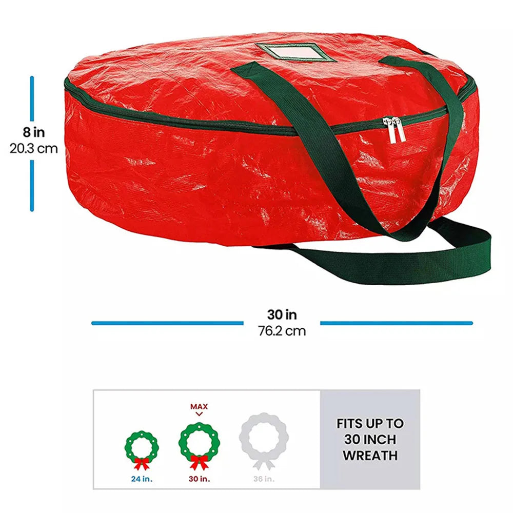 Round Christmas Wreath Storage Bag – Waterproof, Large Capacity