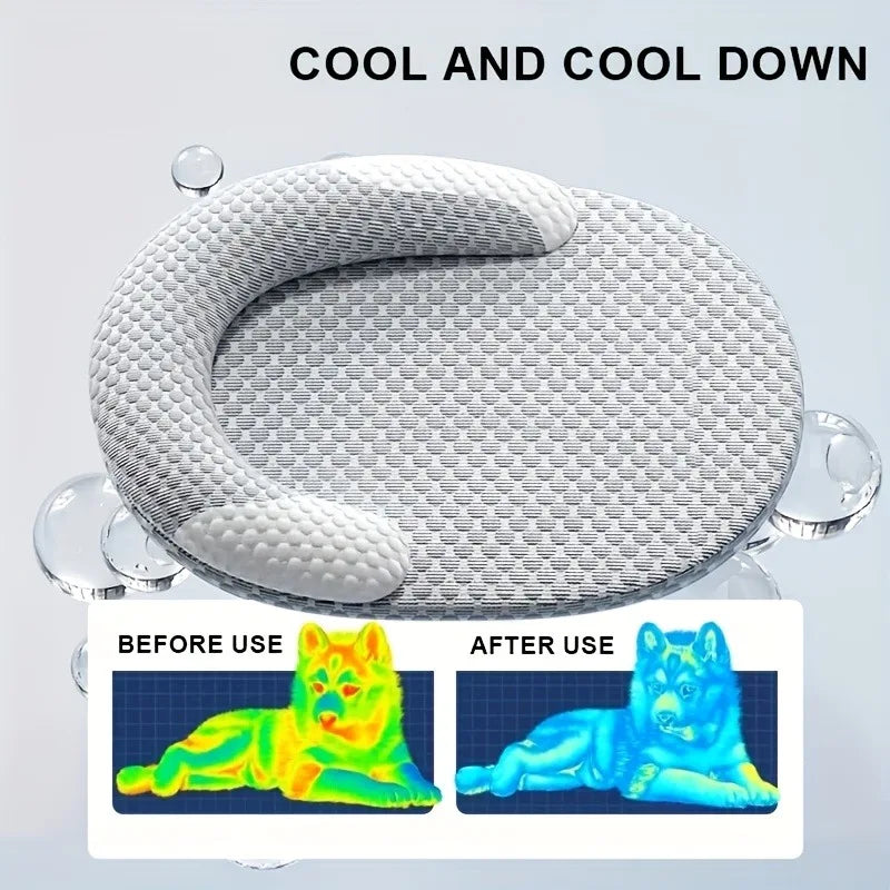Cooling Raised Edge Pet Bed – Non-Slip Washable Dog & Cat Bed