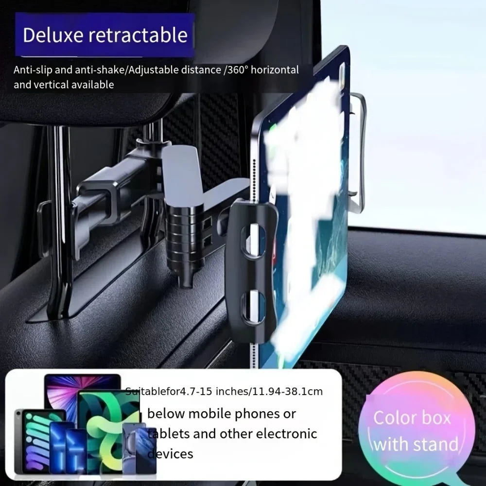 Universal Car Headrest Tablet Holder | 4–13" Backseat Mount