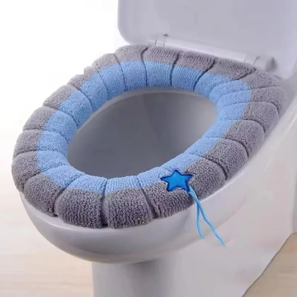 Knitted Toilet Seat Cushion Cover – Thick Universal Fit