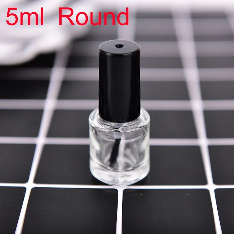 5ml Clear Glass Nail Polish Bottle with Lid & Brush