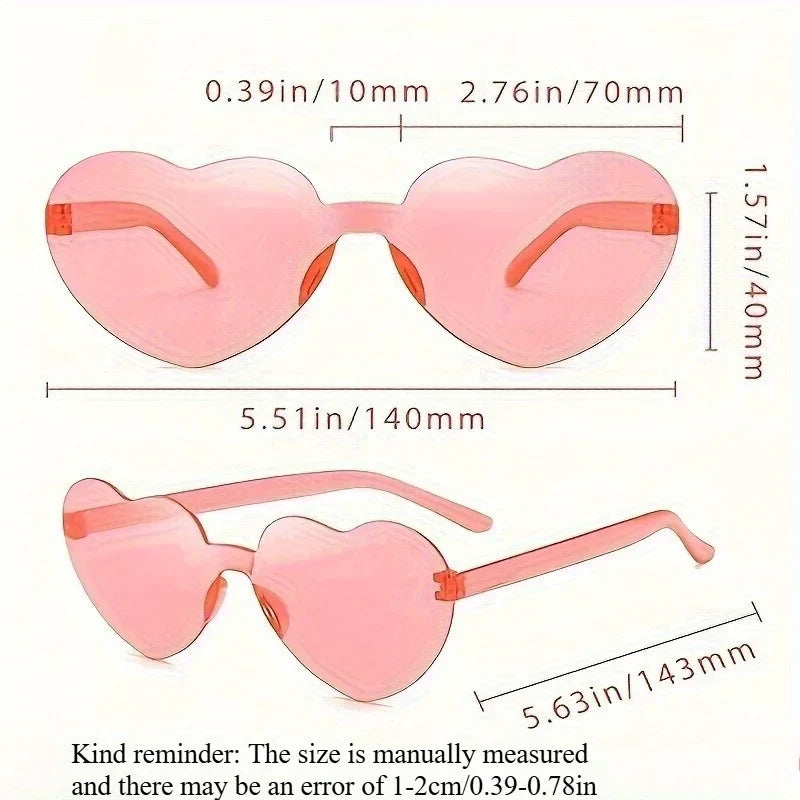 10-Pack Heart-Shaped Party Glasses – Colorful Costume Eyewear