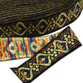 Black Gold Eyes Pattern Jacquard Ribbon 18mm x 33 Yards