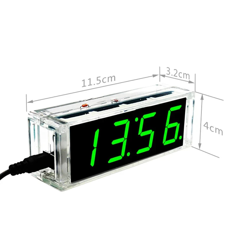 DIY LED Digital Clock Kit – 51 MCU Alarm, Date & Temp Display