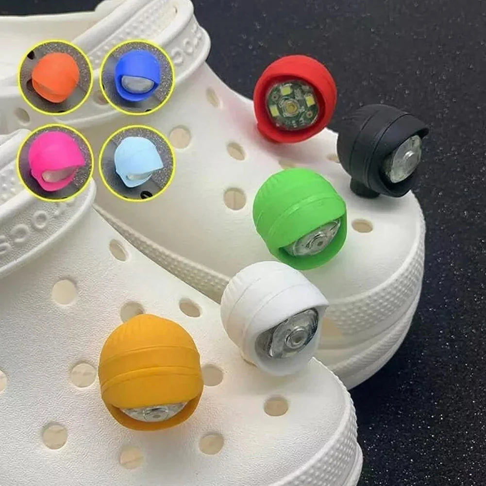 USB Rechargeable Clog Shoe Lights – 2pc Waterproof LED Charm