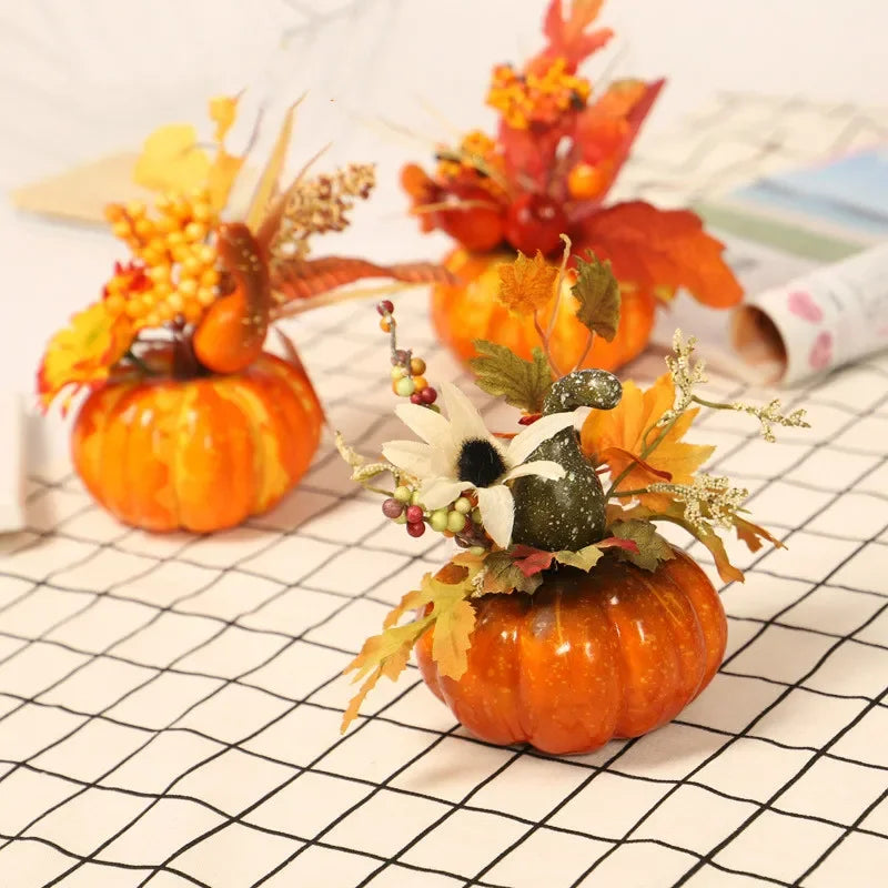 Autumn Harvest Table Decor – Pumpkin Maple Leaf Ornament