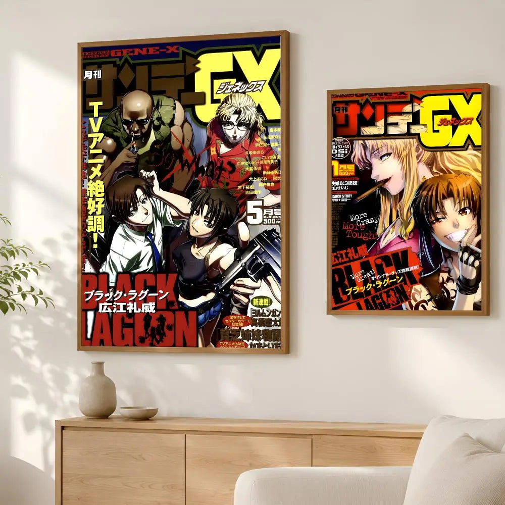 Black Lagoon Anime Poster – Self-Stick HD Waterproof Wall Art