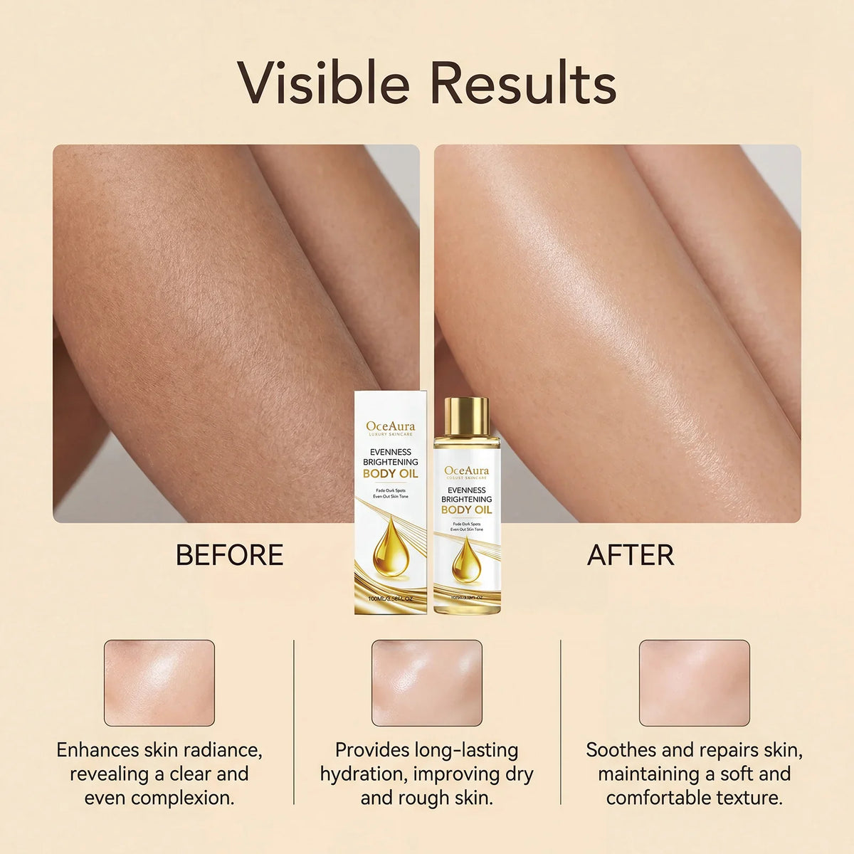 OceAura Vitamin E & Aloe Vera Glow Body Oil 100ml