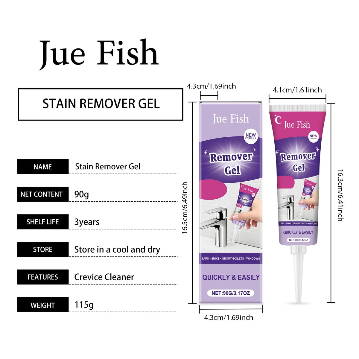 Jue-Fish Multi-Surface Cleaning Gel | Mildew & Stain Remover