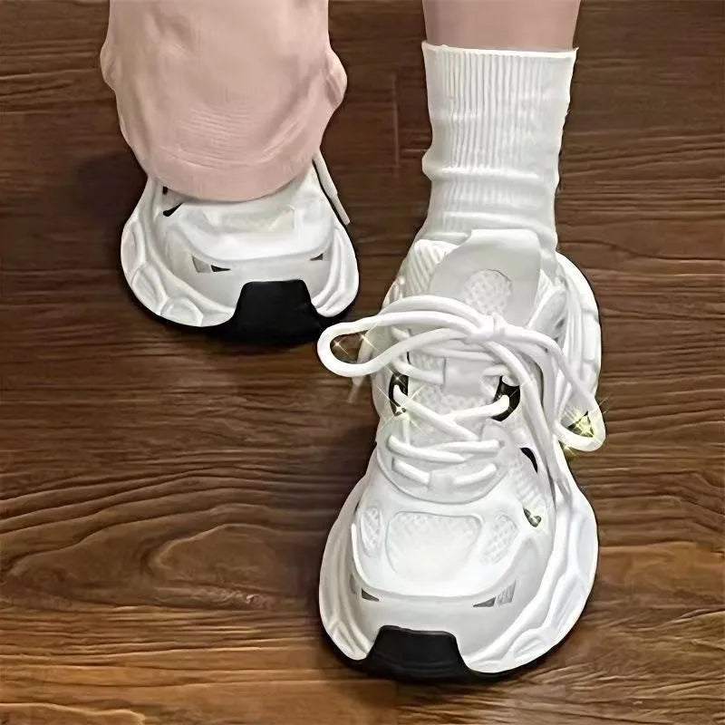 Women's Chunky Sneakers – Breathable Mesh Platform Trainers