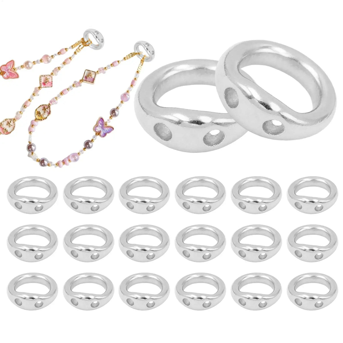 20pcs Copper Double Hole Jump Rings for Jewelry Making
