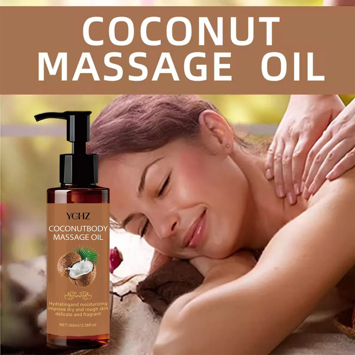 YCHZ Coconut Massage Oil – Hydrating Body, Face & Hair | 100ml