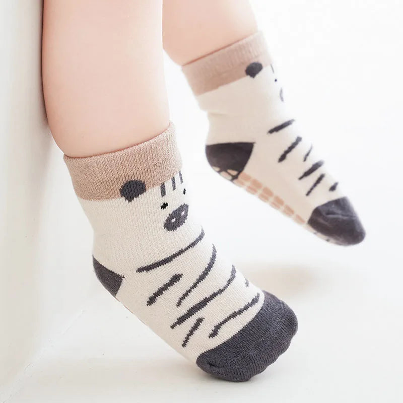 5 Pairs Kids Non-Slip Cartoon Floor Socks | Baby Toddler