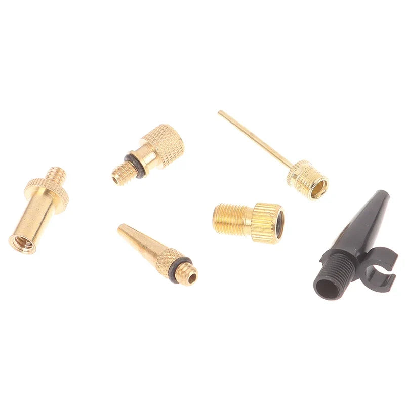 6-Piece Bike Valve Adapter Kit – Presta & Schrader Copper Nozzle