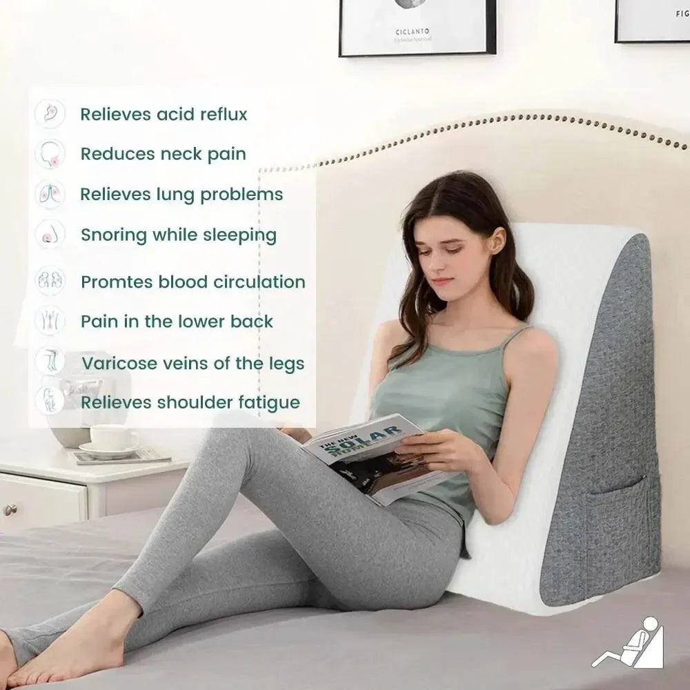 Triangle Wedge Pillow – Elevated Foam Support for Sleep & Rest