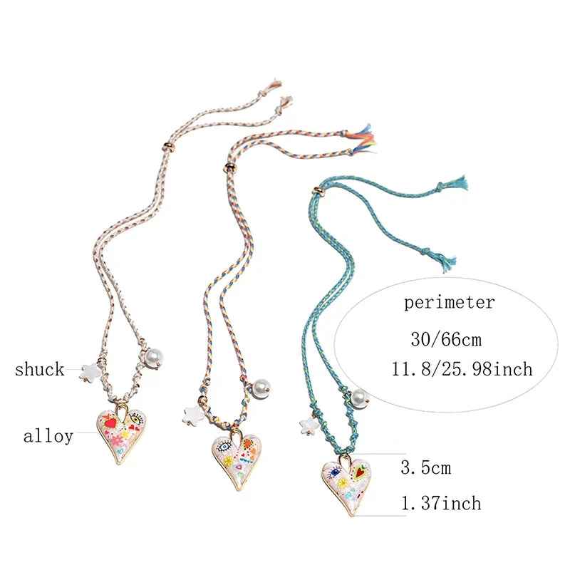 Handmade Knotted Rope Heart Pendant Necklace for Women