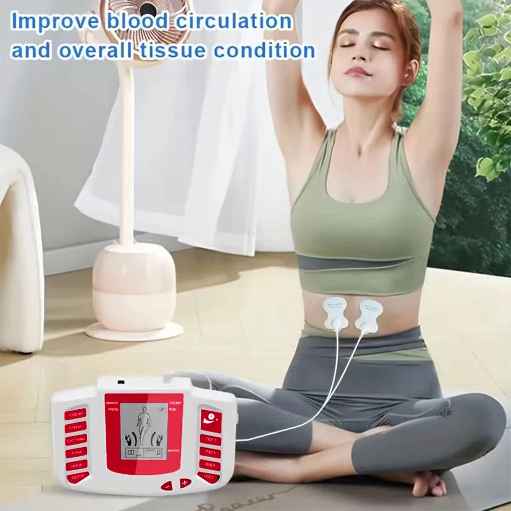Portable Dual Output Muscle Stimulator with 4 Pads | EMS Device