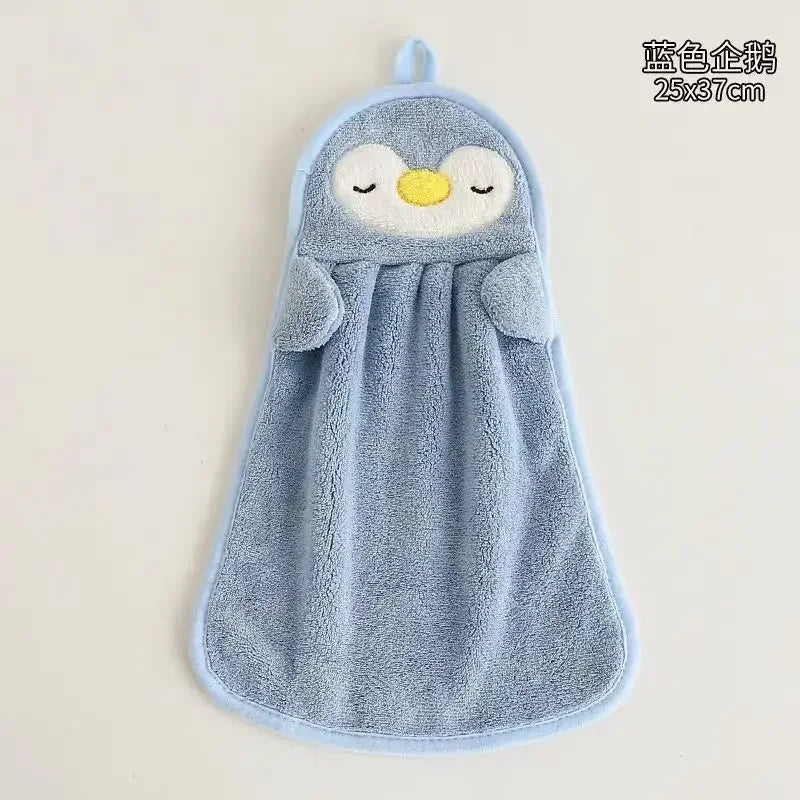 Goose Coral Fleece Hand Towel – Quick-Dry Hanging Towel