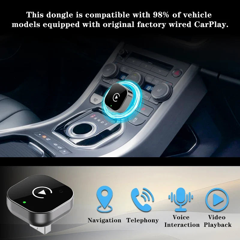 2-in-1 Wireless CarPlay & Android Auto Adapter | Plug & Play