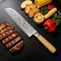 67-Layer Damascus Steel Santoku Knife | Sharp Chef Knife