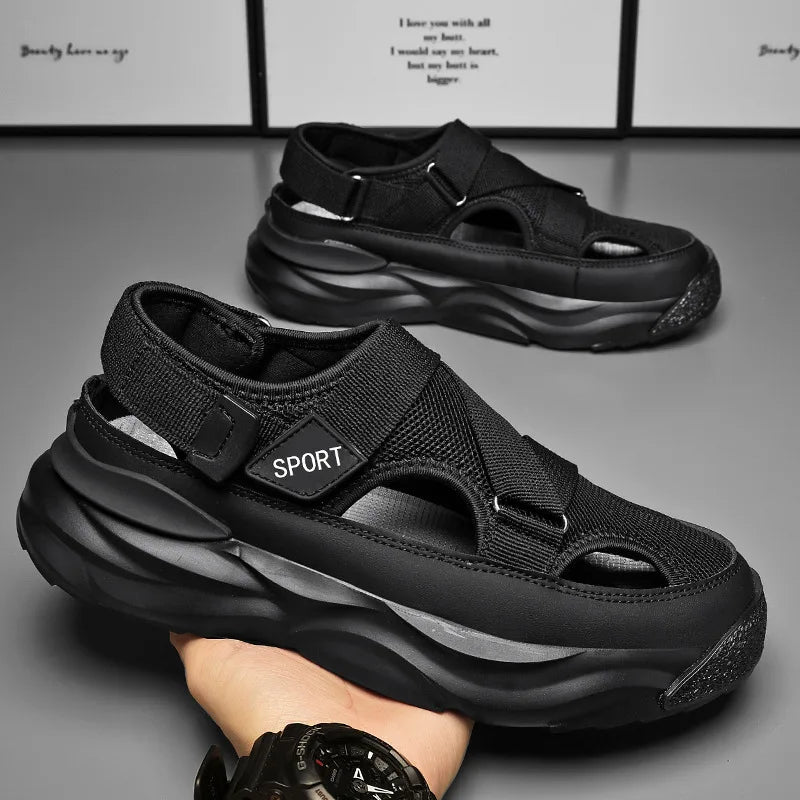 YBQJOO Men's Breathable Hollow Beach Sandals | Anti-Slip